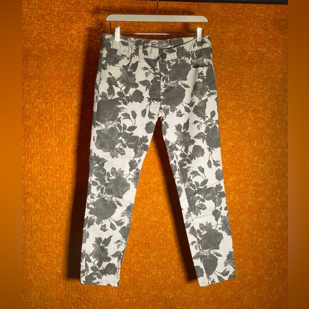 Free people printed floral denim pants